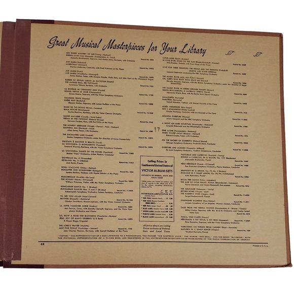 Beethoven “Quartet No. 10, in E Flat Major (Harp) (Op. 74)” Victor Set # M-467 - Picture 5 of 14